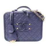 Chanel Filigree Vanity 2 Way Navy