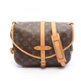 LV Saumur 30 Shoulder Monogram Brown