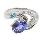 Tanzanite Diamond Ring Pt900