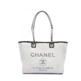 Chanel Deauville Tote Gray Black