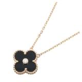 Van Cleef Vintage Alhambra Onyx Necklace