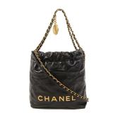 Chanel Mini 22 2 Way GHW Black