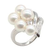Tasaki Akoya Pearl Diamond Ring