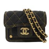 Chanel Clutch With Chain Denim Navy