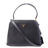 Prada GHW 2 Way Calfskin Black
