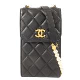 Chanel Phone Bag GHW Lambskin Black