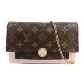 LV Flore Chain Wallet Brown/Pink