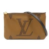 LV Double Zip Pochette Reverse Brown