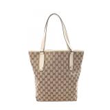 Gucci GG Canvas Tote Beige White
