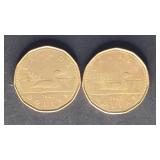 Canada Coins $1 1st Year of Issue Loonie Pair