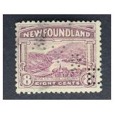Newfoundland Stamp Quidi Vidi Rare AYRE Perfin