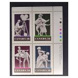 Canada Stamps 1989 Performing Arts 38ï¿½ Block PB