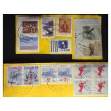 Canada Stamps Collection on Paper Lot Nice Cancels