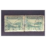 Newfoundland Stamp 1923 Twin Hills Tor's Cove Pair