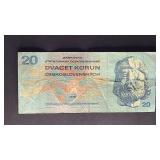 Czechoslovakia 1970 20 Korun Banknote