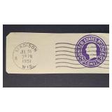 US Stamps 3c Washington Stamped Square