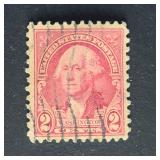 US Stamp 1932 Washington 2c Carmine Rose