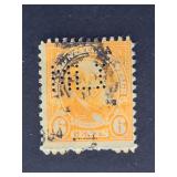 US Stamp 1929 Garfield MIL Perfin
