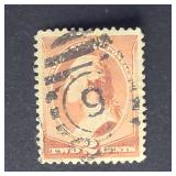 US Stamp 1883 Washington 2c Red Brown