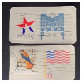 US Stamps 33 & 34c Stamped Envelope Squares
