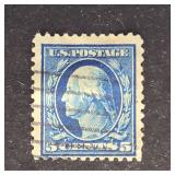 US Stamp 1917 5c Washington Blue