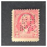 US Stamp 1932 2c Washington Inverted Perfin DH NYC