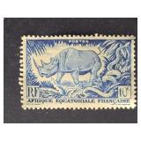 French Equatorial Africa 1946  Rhino & Python