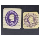 US Stamps Washington purple embossed squares