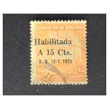 Bolivia Stamp 1933 Coat of Arms Habilitada Overpri