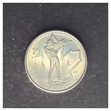 Canada Coin 2007 25c 2010 Olympics Biathlon