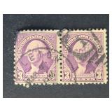 US Stamp 1930 Washington 3c Purple Pair