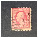 US Stamp 1912 Washington 2c Perfin