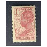 Ivory Coast Stamp 1936 Baoule Woman 1c