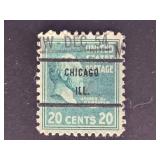 US Stamp 1938 Garfield Precancel Chicago ILL