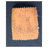Trinidad Stamp 1901 Britannia One Penny