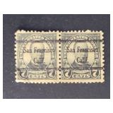 US Stamp 1926 William McKinley Precancel Pair SF