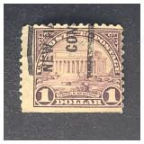 US Stamps 1923 Lincoln Memorial $1 Precancel