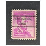US Stamp 1958 Lincoln Precancel Rare Perrysburg OH
