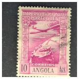 Angola Stamp 1938 Airmail Airplance over Globe HV