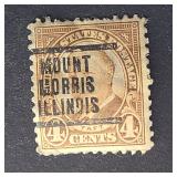 US Stamp 1930 Taft 4c Precancel Mount Morris IL