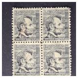 US Stamp 1950 Abraham Lincoln 4c Block