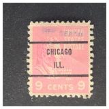 US Stamp 1938 Harrison 9c Precancel Chicago IL