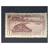 Gabon stamp 1932 Timber Raft