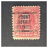 US Stamp 1923 Washington Precancel Mount Morris IL
