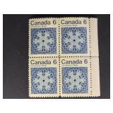 Canada Stamps 1971 Snowflake Block 6ï¿½