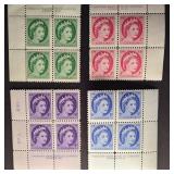 Canada Stamps 1954 QE II MNH  Corner Blocks
