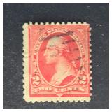 US Stamp 1890 2c Washington, Carmine