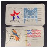 US Stamps 33 & 34c Stamped Envelope Squares