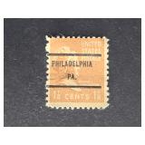 US Stamp 1938 1 1/2c Martha Washington Precancel