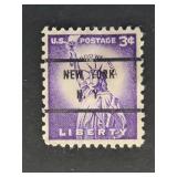 Us Stamp 1954 Liberty 3c  Precancel New York NY